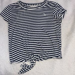 Abercrombie & Fitch size XS black and white striped knot shirt.